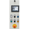 <p><strong>MONITOR TOUCH SCREEN 5.7”</strong> su quadro elettrico per diversi programmi automatici di pressatura mobile.</p>