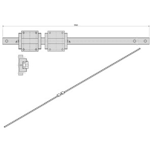 GUIDA C/PATTINO SFERE ASSE "X" L=5960 | 