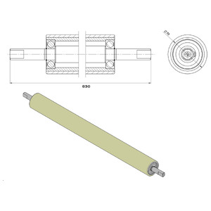 PRESSURE ROLLER ASSEMBLY D=70 SMOOTH (SH=40) L=700 | 