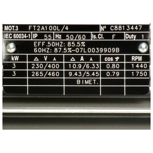MOTOR 100 B5 P4 3KW 230/400V 50 |