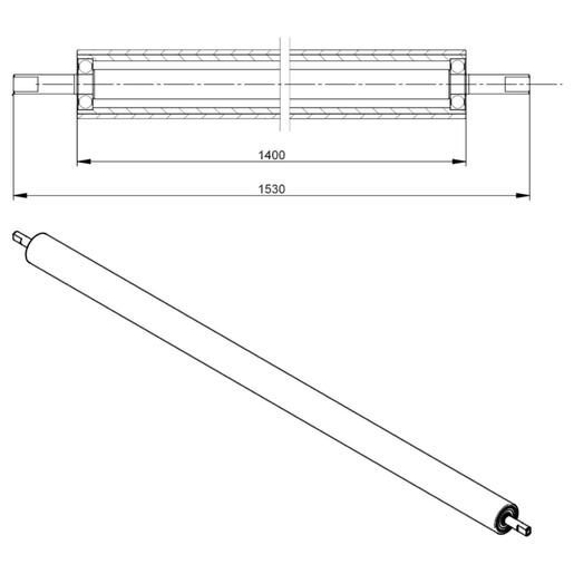 L=1400 SH 40 PRESSURE ROLLER DIAM 70 |