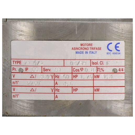 MOTORE FRESATO 95 - TESTE VERTICALI 50 HZ |