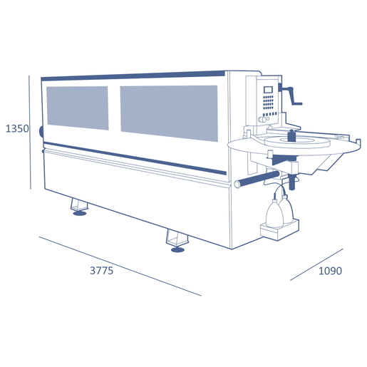 me 40evo | Automatic edge bander with glue pot and complete with pre-milling unit and rounding unit